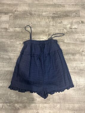 Navy Blue Women's Romper with Adjustable Straps